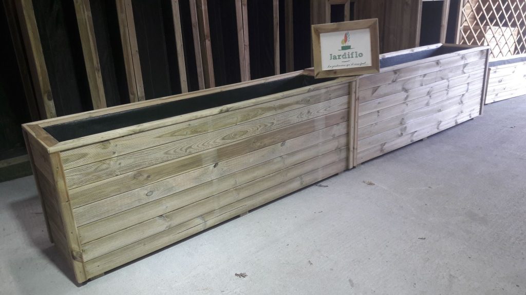 Jardinière haute 240x50x70 en bois certifié FSC - Jardiflo