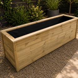 ardinière bois terrasse extérieure 200x50x70