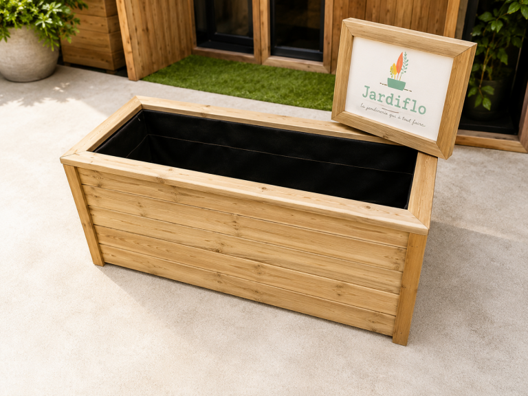 Jardinière rectangle bois 120x50x50