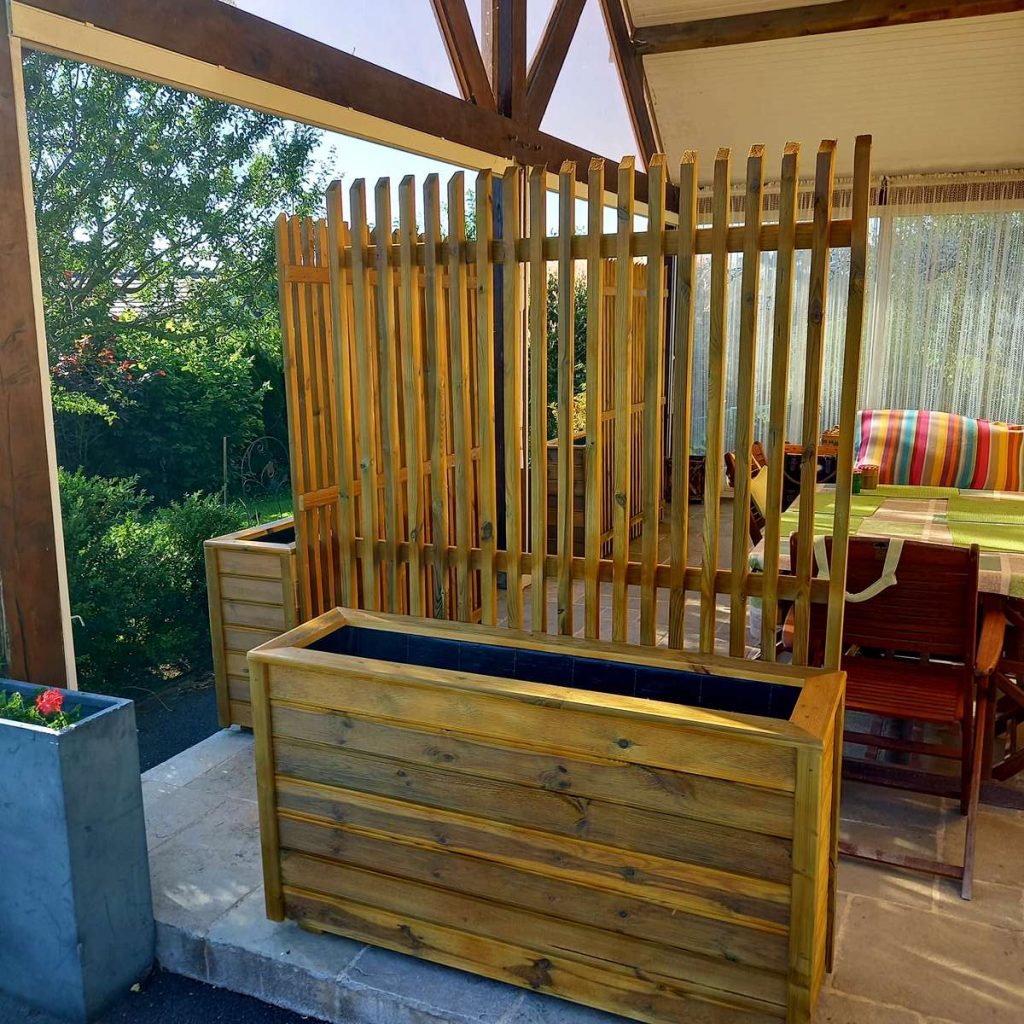 jardinière exterieure bois urbaine