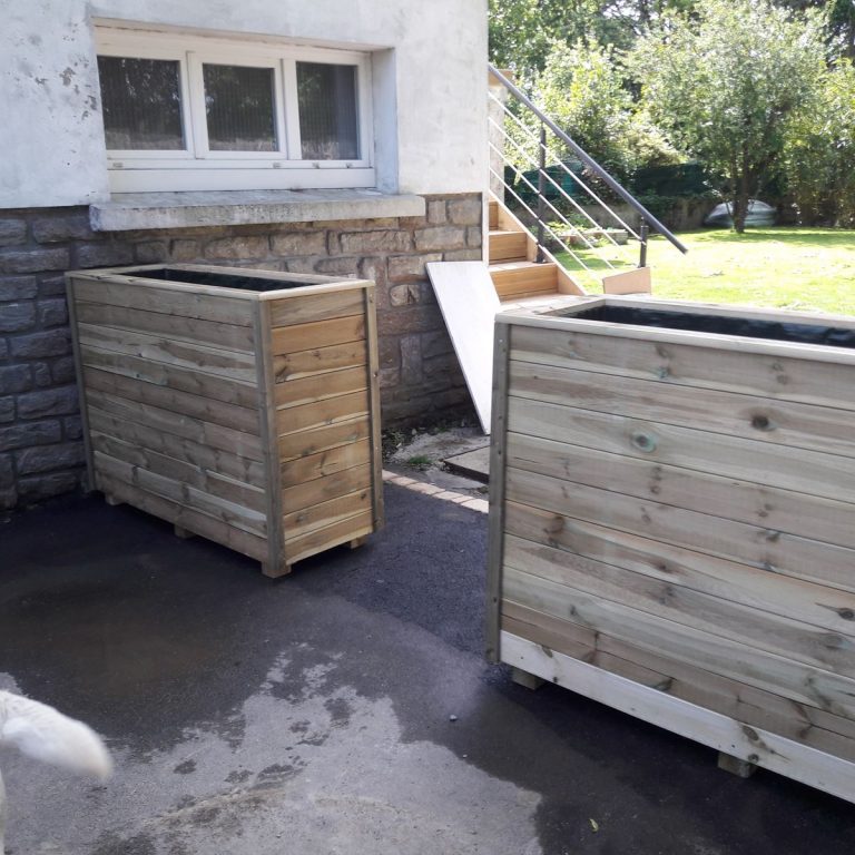 Jardinière haute 120x50x100 400L compact en bois certifié FSC