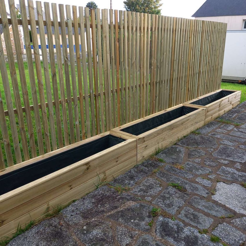 jardiniere en bois rectangulaire