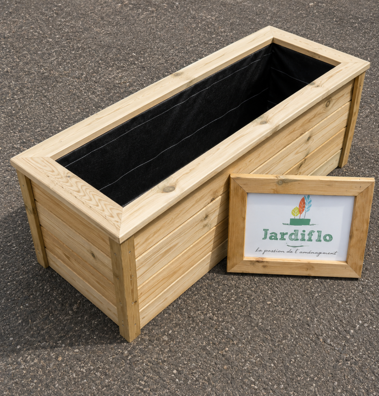 Jardinière bois naturel 100x45x40