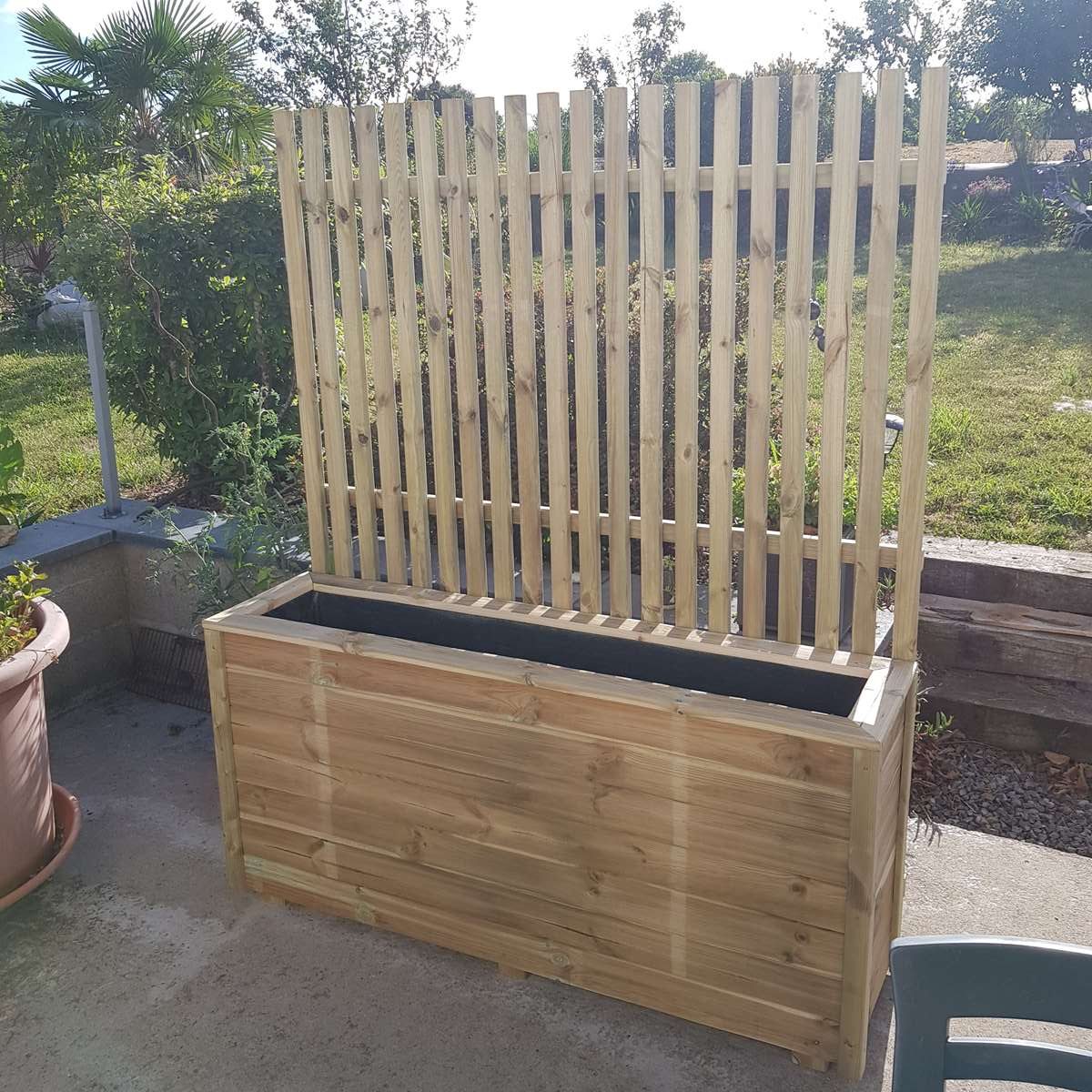 Jardinière haute 150x35x70 en bois certifié FSC - Jardiflo