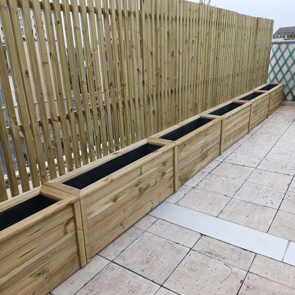 jardinière brise vue en bois