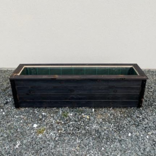 jardinière bois brûlé