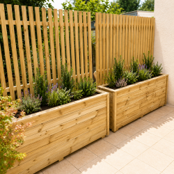 Jardinière brise-vue en bois 220x35x70