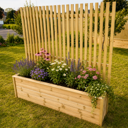Jardinière pare-vue bois 180x35x50