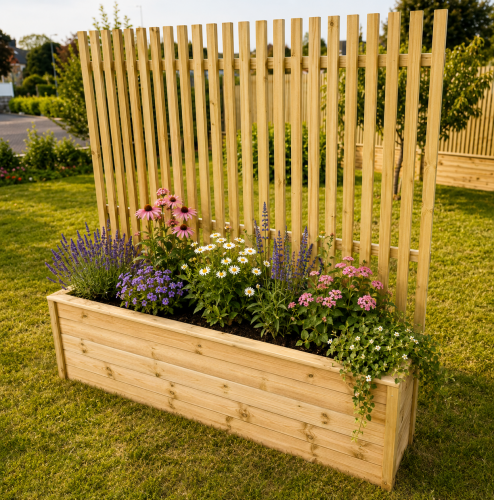Jardinière pare-vue bois 180x35x50